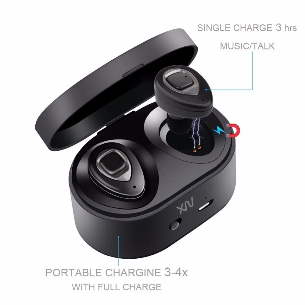 

XIAOWU Wireless Earbuds Mini Sport Earpiece Hi-Fi Music Earphones New Bluetooth 4.2v Earbuds with Mic for iPhone Samsung Android