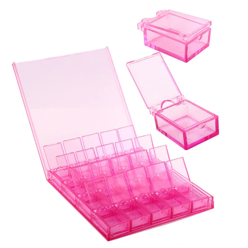

20 Grids Acrylic Nail Art Storage Case DIY Removable Crystal Beads Jewelry Organize Box QP2