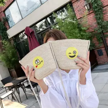 

Summer Portable Weave Straw Crossbody Bags For Women Beach Woven Shoulder Bags Strap Casual Simple Messenger Bags for Ladies Z70