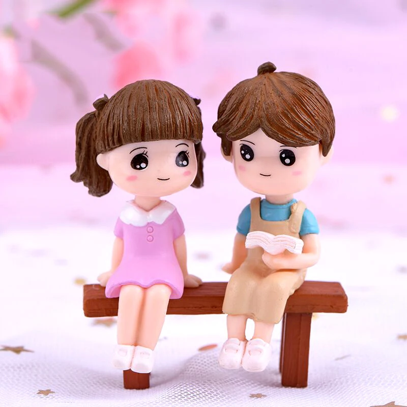 

miniature DIY Reading couple fairy house garden miniatures home office decoration accessories mini figurines plastic decor