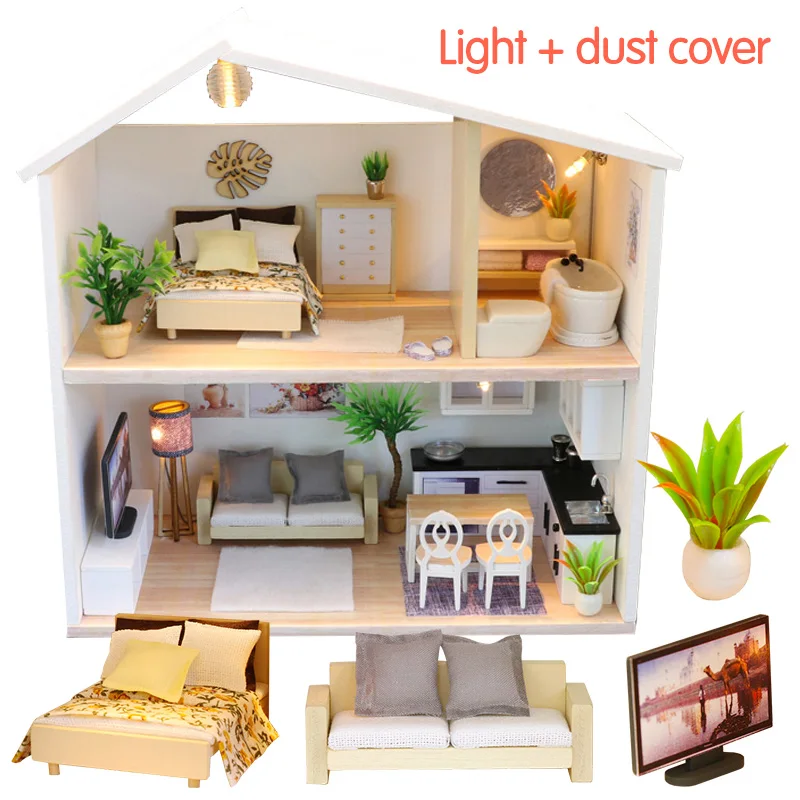 DIY Dollhouse Wooden Handcraft Doll House Miniatures Furniture Miniaturas Dollhouse Kits Puzzle Toys For Children Birthday Gift DIY Dollhouse Wooden Handcraft Doll House Miniatures Furniture Miniaturas Dollhouse Kits Puzzle Toys For Children Birthday Gift