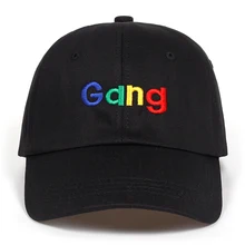 Новая мода Gang шляпа c вышивкой, для отца Бейсбол Кепки s Хлопковые бейсболки шапки Гольф Кепки s для Для мужчин Для женщин Регулируемый пара Кепки