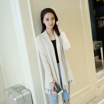 

2018 Autumn And Winter Fringed Cardigan Shawl