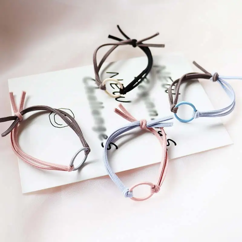 

Elastic hair rope metal circle hair tie rings elegant hair band Scrunchie women girls fashion hair accessories wedding headdress
