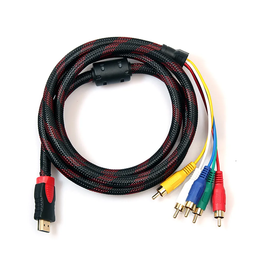 AUX аудио кабель 5 футов HDMI в 5RCA Штекер Аудио Видео Компонент преобразователь