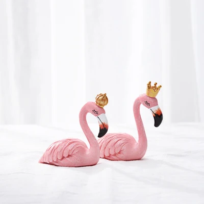 Pink Flamingo Home Decoration Accessories 2 Pieces Europe Decor Ornaments Home 