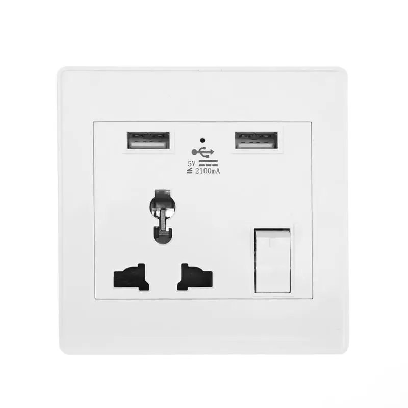 

Electrical Sockets AC/DC Wall Charger Station Socket Dual USB Port Adapter Power Outlet Panel Power Charger