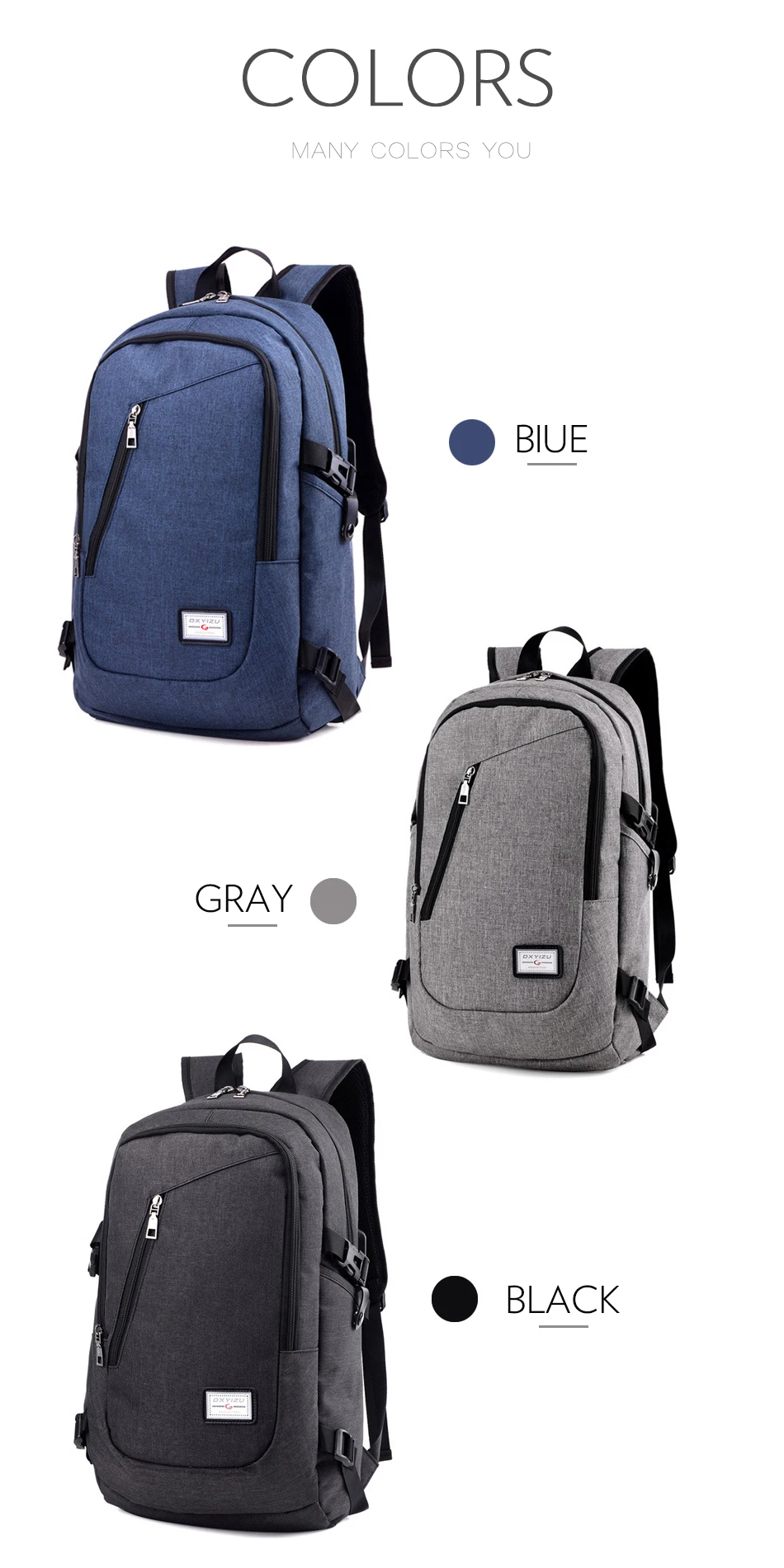 Рюкзак для ноутбука с usb зарядкой, школьная сумка, сумка для взрослых, Студенческая сумка, деловой рюкзак, мужской унисекс Водонепроницаемый рюкзак для путешествий