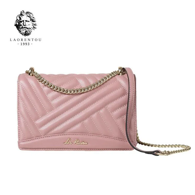 

LAORENTOU New Women leather handbags fashion chain bag quality cowhide women leather shoulder Crossbody bag small women bags