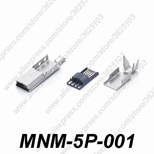 

10PCS MNM-5P-001 Mnin USB 2.0 Connector Socket 3 in 1 Mini Male Jack DIY Charging Socket