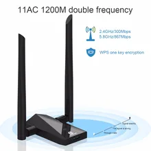 Zoweetek беспроводной Wifi адаптер 1200 Мбит/с 802.11ac двухдиапазонная антенна 2,4G/5G 2dBi USB сеть Wi-Fi Ethernet приемник для Windows