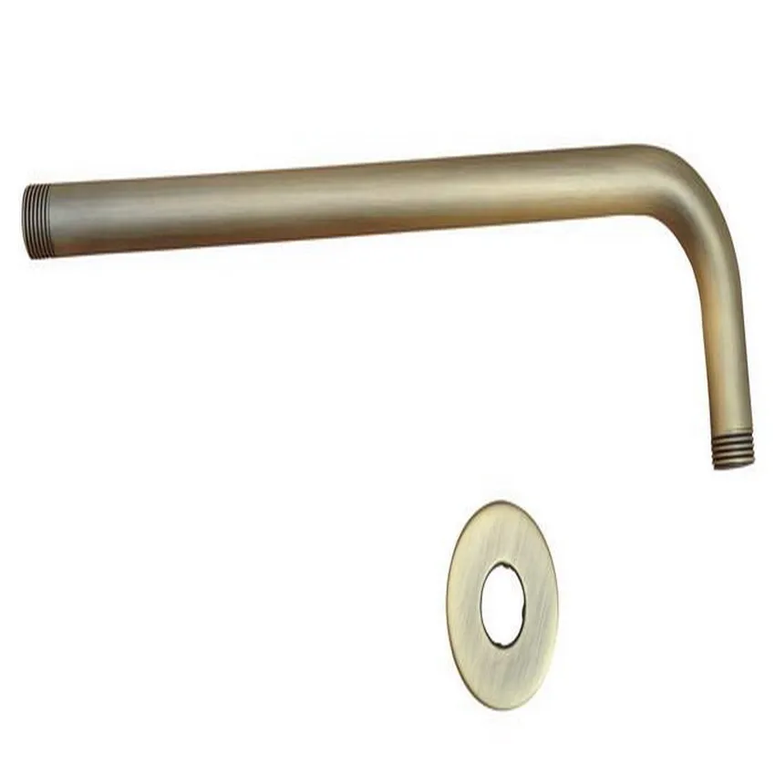 Antique Brass Shower Head Extension Pipe 12" Long wall cover Shower Arm
