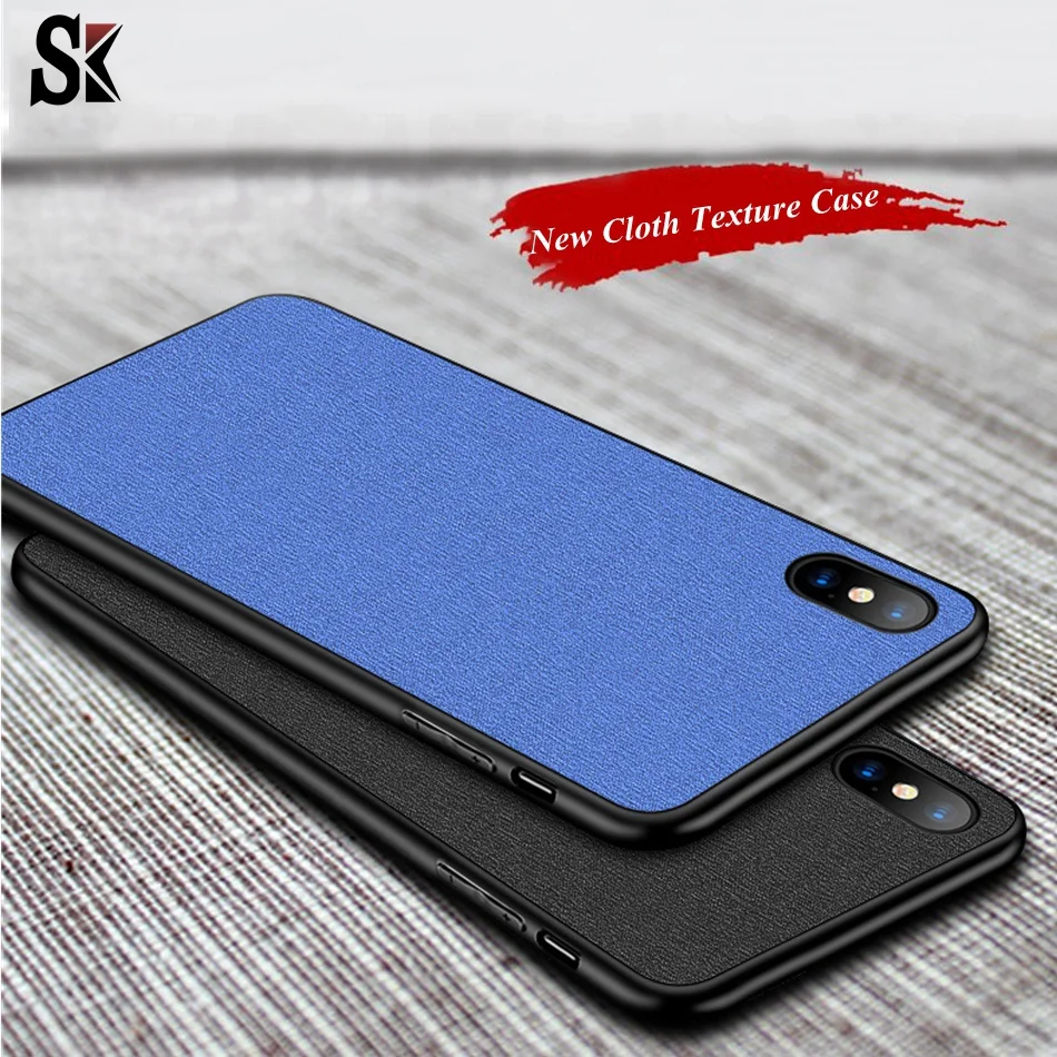 SK Cloth Texture Soft case For iphone 7 Case Ultra-thin Silicone TPU Phone Cases 6 6S 8 Plus X XR Xs Max |