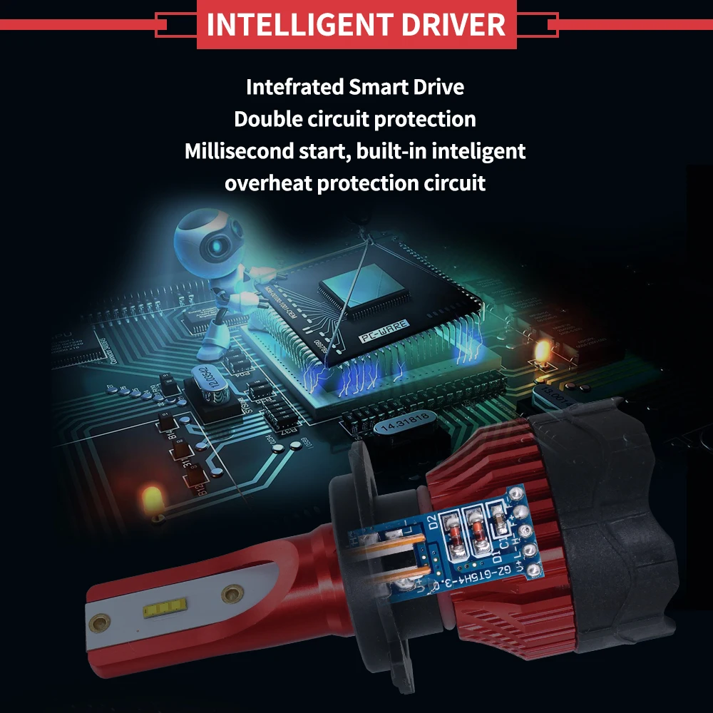 CarTnT 2 шт. светодиодный H7 H4 Автомобильные фары H1 H3 H11 9005 HB3 9006 HB4 9004 9007 880 лампы 72 Вт 3000K