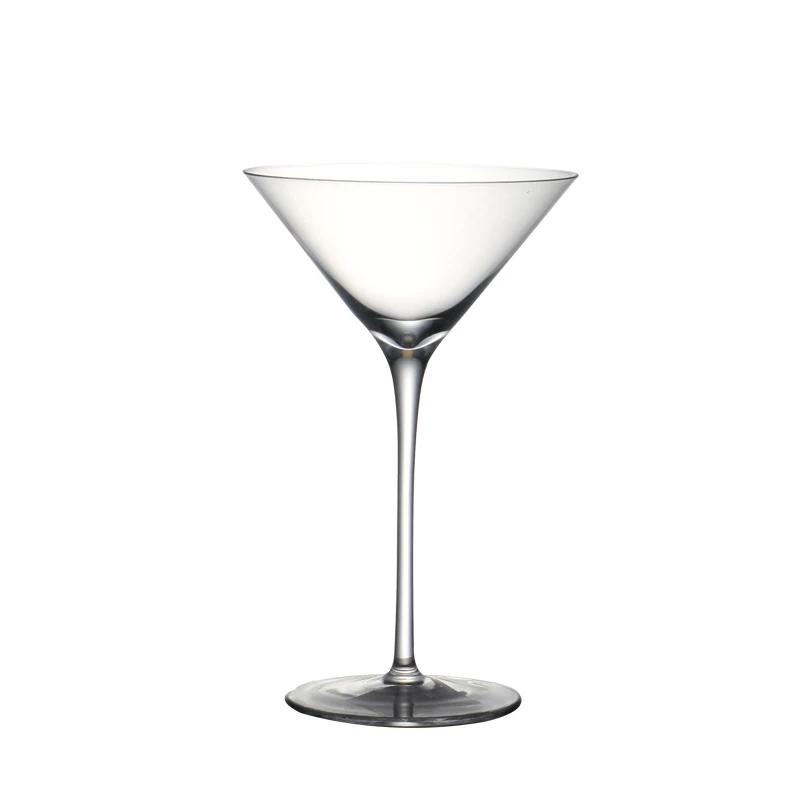 

Set of 2 6.8 ounce lead free crystal glass martini glass clear cocktail glasses handmade blown 200ml