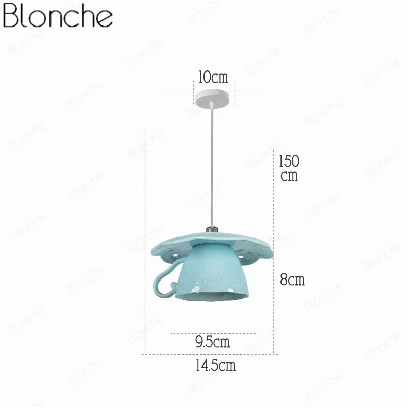 Скандинавские чайные чашки, светодиодные подвесные светильники, керамические подвесные светильники, современный подвесной светильник, домашний декор для кухни, осветительные приборы - Цвет корпуса: N