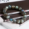 Recién luz azul Natural labradorita redonda de cristal pulsera de cuentas de los hombres y las mujeres de curación de 11mm 12mm 13mm 14mm AAAAA ► Foto 3/6