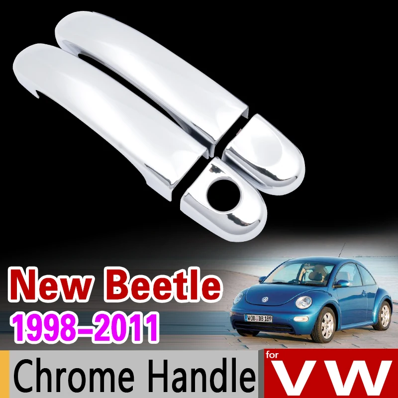 for VW New Beetle 1998 - 2011 Chrome Handle Cover Trim Volkswagen 2002 2003 2005 2007 2009 Accessories Stickers Car Styling | Автомобили и