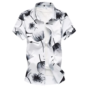 

Hot Sale Men Shirt Casual New 2018 Summer Print Short Sleeve Chemise Homme Slim Fit Social Brand Clothing Shirts Men Plus M-7XL