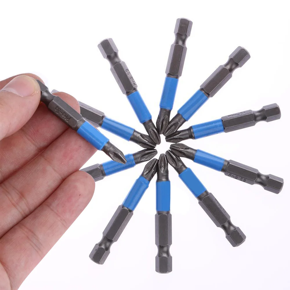 

10Pcs 1/4" Hex Shank Anti Slip PH2 Magnetic Impact Screwdriver Drill Bits