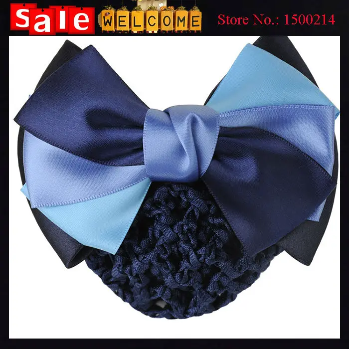 Satin Headband Bow Barrette Lady Hair Clip Cover Bowknot Formal Bank Hotel Office Stewardess Nurse Women Hair Jewelry Bun Snood
