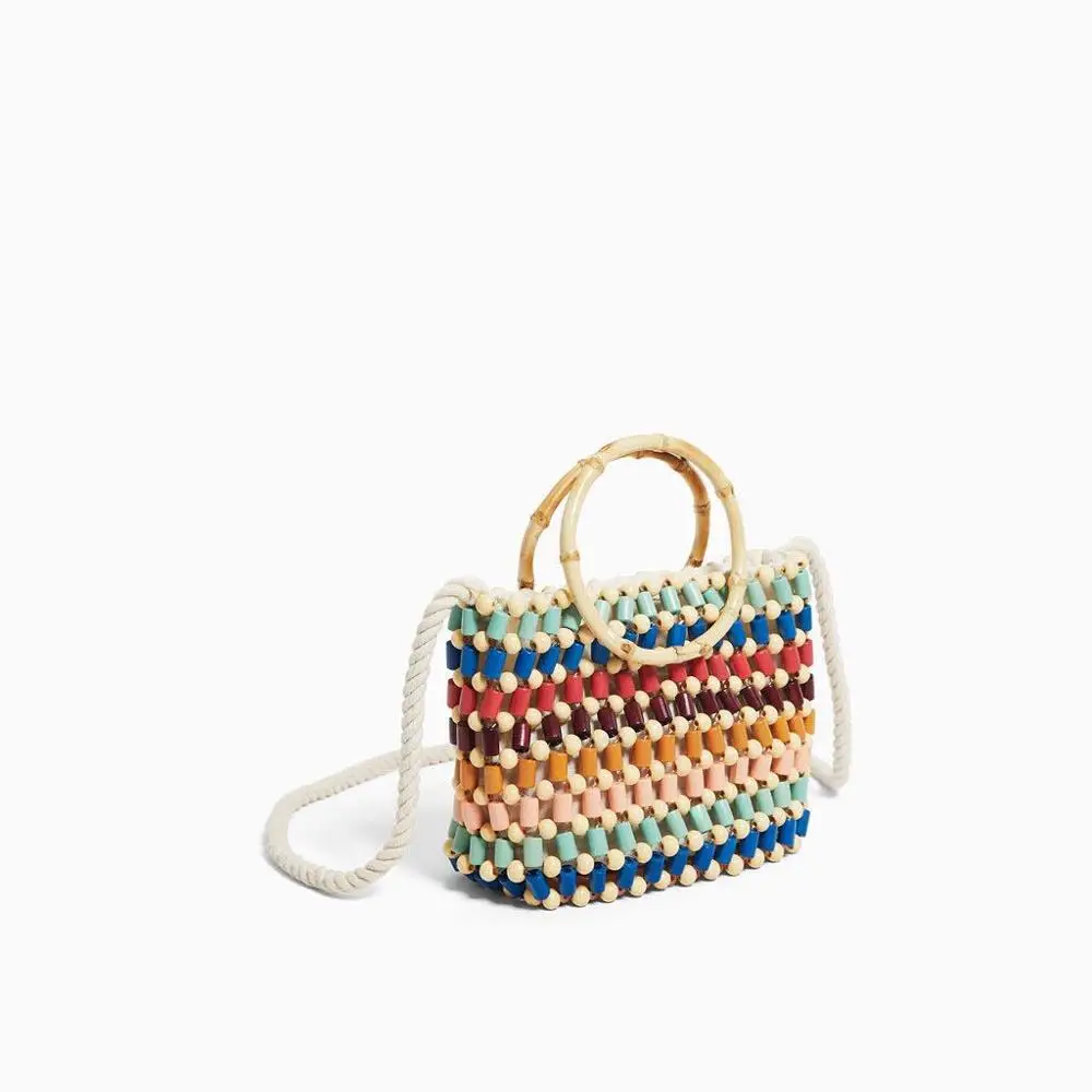 

Women Fashion Rattan Weave Handbag Colorful Summer Tote Girls Beach Straw Shoulder Bag Female Bolsa Large Capacity Crossbody Bag