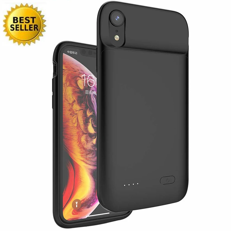 Для iPhone XR чехол для батареи с аудио выходом мягкий силиконовый 5000 мАч зарядки
