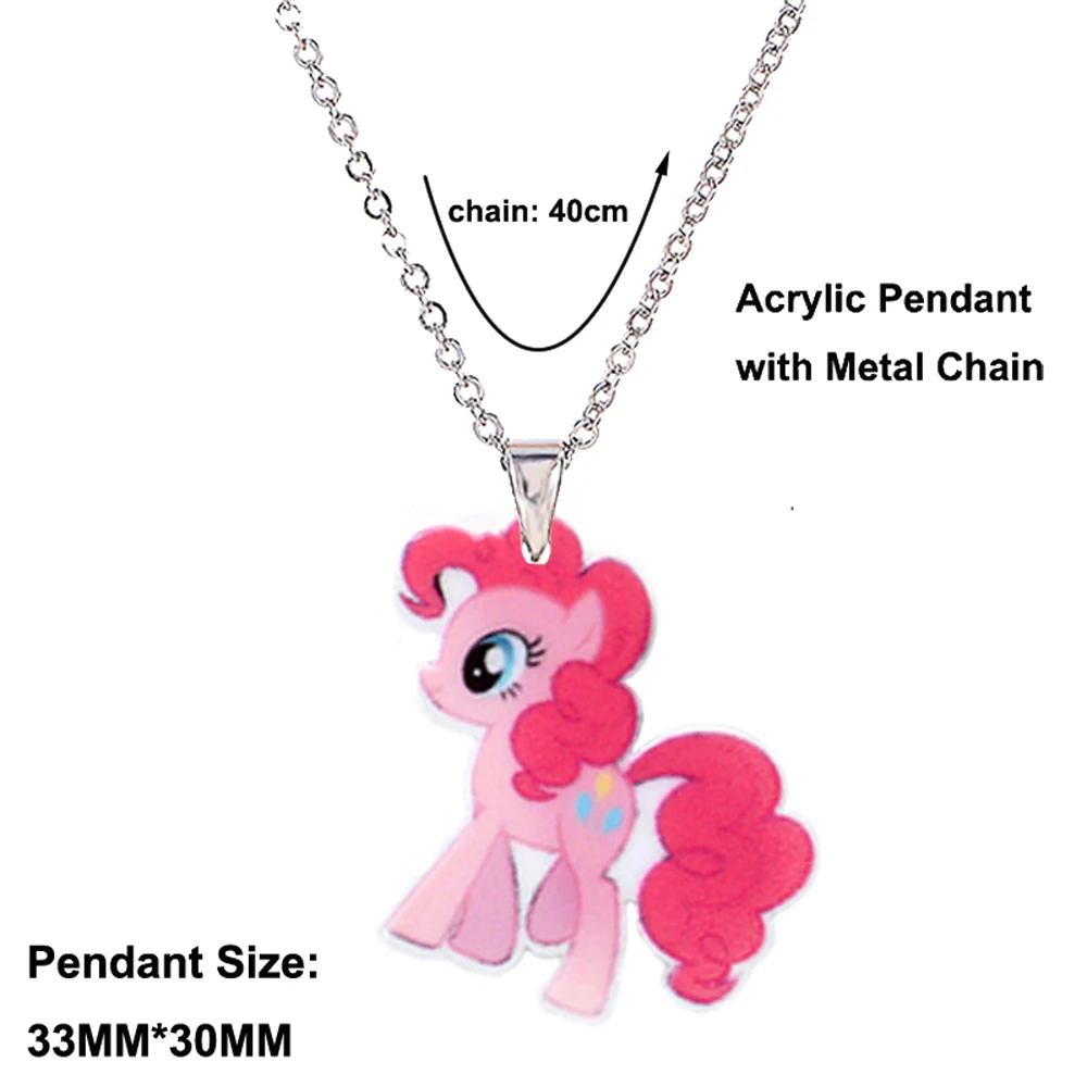 Menglina Fashion Cartoon Horse Necklace Kawaii Little Horse Charm Acrylic Pendant Necklace For Little Girls Children's Jewelry