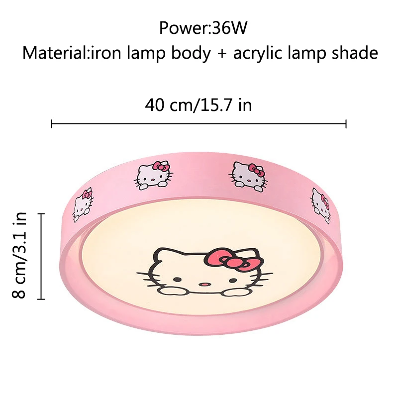 Супермен Китти девочки светильник для спальни детские потолочные светильники для детей Детский пульт дистанционного управления потолочный светильник для мальчиков светильник для детской комнаты - Цвет корпуса: Hello Kitty