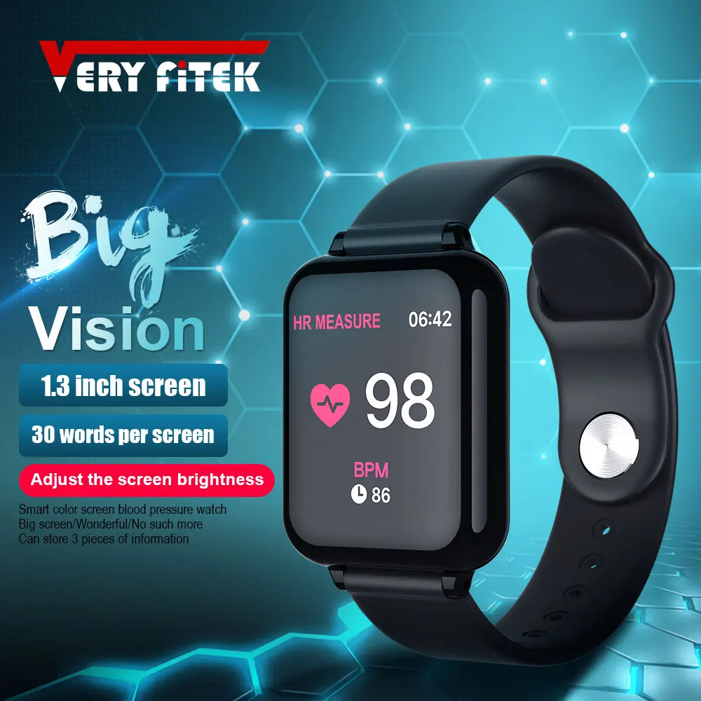  VERYFiTEK AW4 Smart Watch Blood Pressure Oxygen Fitness Bracelet Watch Heart Rate Monitor IP67 Men  - 32978364011