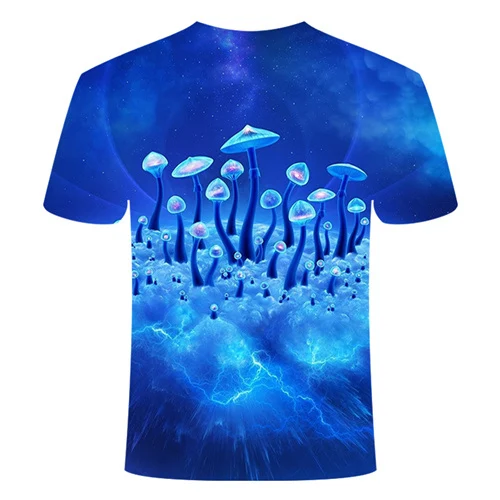 Blue Flaming tshirt Men/Women t shirt 3d t-shirt Casual Tops Anime Streawear Short Sleeve Tshirt Asian Plus-Size men's clothing