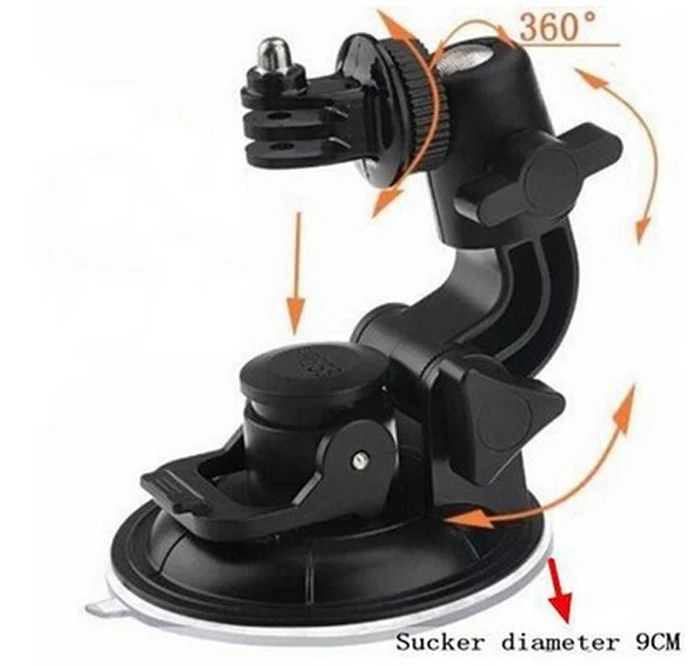 

9cm Powerful Suction Cup Rotatable Car Holder + Tripod Mount Adapter for Gopro Hero 5 4 3+ 3 SJCAM Xiaomi yi