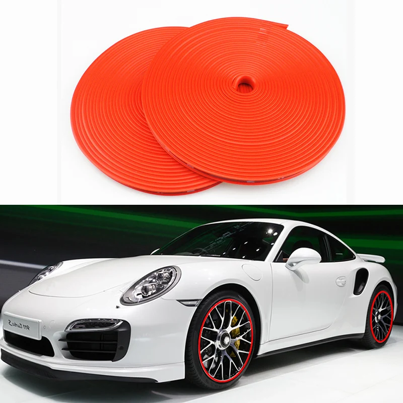 

8 m Car Wheel Protector Hub Sticker Car Decorative Ribbon Auto Rim / Tire Protection Care Drop Ship Car Covers-styling