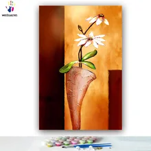 DIY картинки для раскраски по номерам с цветами Galsang flower picture Рисование по номерам в рамке домашний декор из трех частей