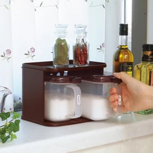 Große Kapazität Kunststoff Gewürzglas Küche Aufbewahrungsbox Würze Topf Salz Gewürz Box Lagerung Flaschen Kochen Küchenwerkzeuge