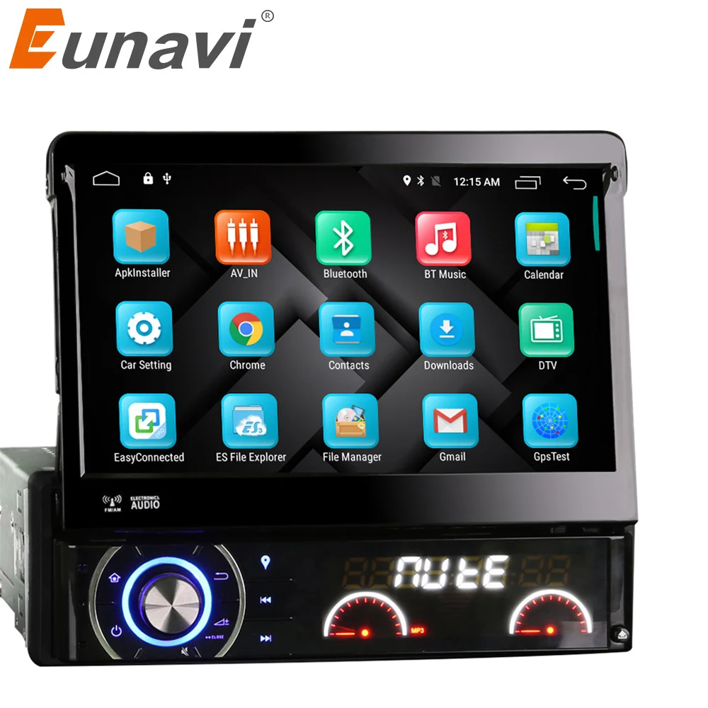 Eunavi 1 DIN 7 'ɽvd-плеер автомобиля Android 6.0 видео HD Multi-Touch Экран Automotivo стерео Радио с 4