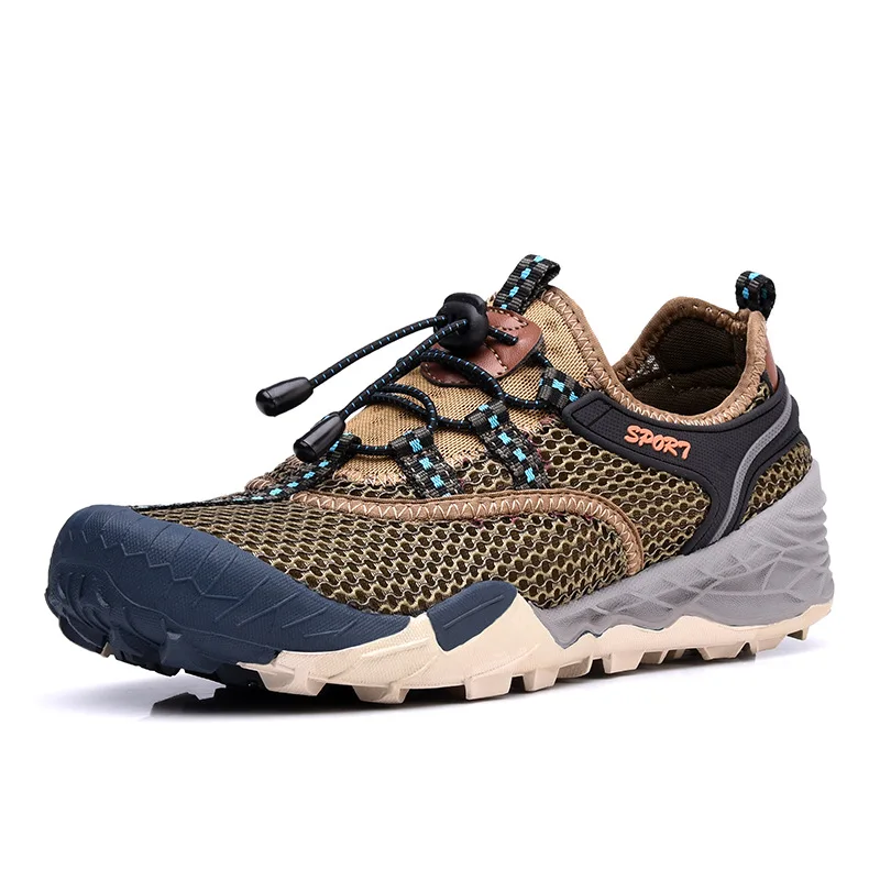 

Breathabal Air Mesh Outdoor River 2018 Spring New Hollow Quick-drying Men Travel Hiking Wading Shoes For Men Sneakers Boot