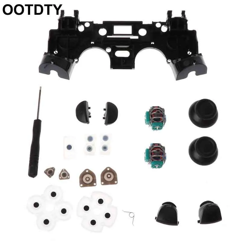 

Analog Joysticks L2 L1 R1 R2 Trigger Buttons 3D Rods Squeeze Cap Screwdriver Conductive Rubber for Sony Playstation 4 PS4
