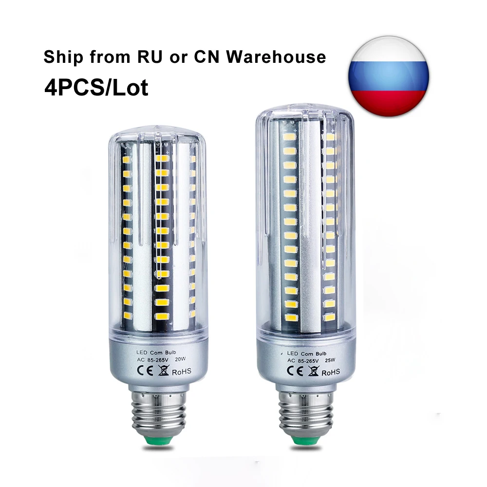 

AC220V E27 LED Lamp Bulb 20W 25W SMD5736 Corn Light Aluminium NO Flicker Eyesight Protection Desk Reading Lights 4pieces/lot