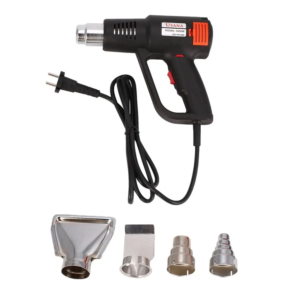 

HG866 2000W Electric Hot Air Heat Gun Temperature Adjustable Shrink Wrap Paint Stripper Dissolving DIY Tool + Nozzle EU