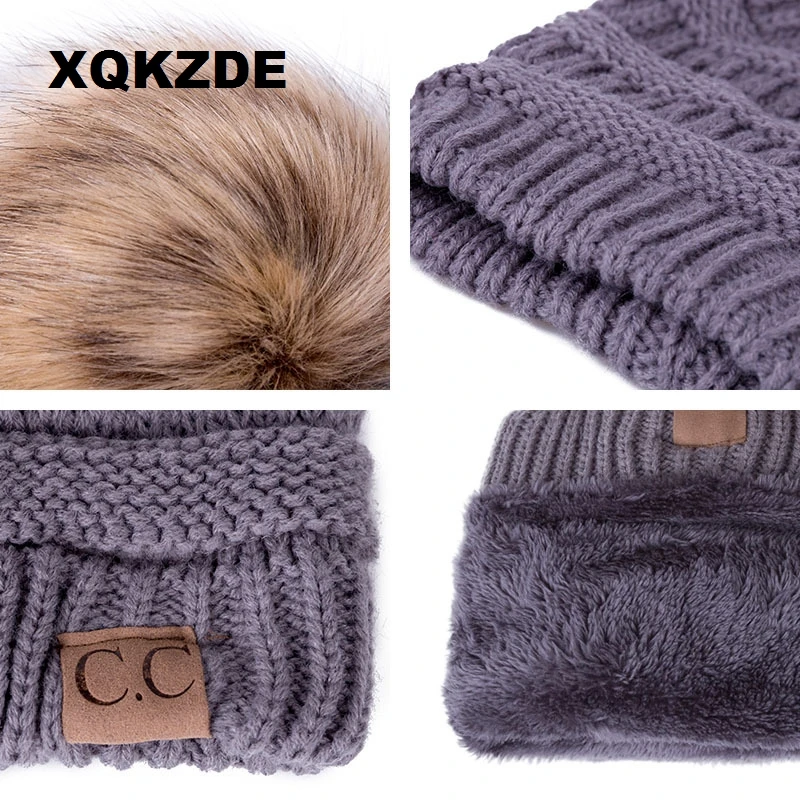 XQKZDE модная одежда для девочек Skullies вязаные шапочки зимние шапки трикотажные