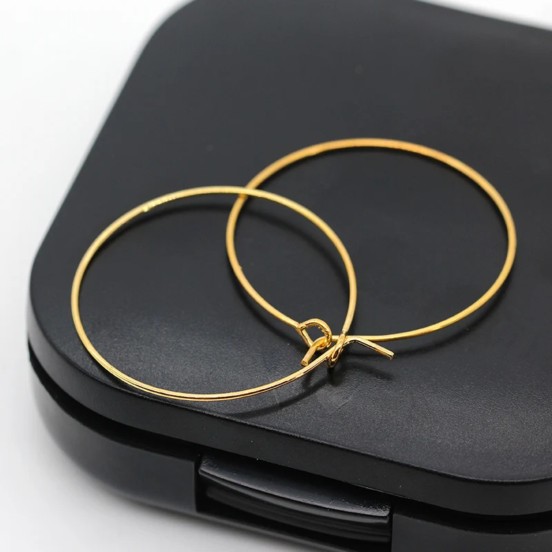

10p 100p 20-40mm Metal plated Circle Loops Ear wire Hook jewelry findings Wine glass charms wire Hoop Earrings/Rings 2-styles