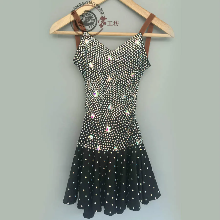 

New style latin dance costume sexy stones latin dance dress for women latin dance competition dresses A81 S-4XL