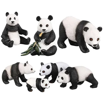 

7 Kinds Simulation Panda Animal Figure Collectible Toys Cute Panda Animal Action Figures Kids Plastic Cement Toys