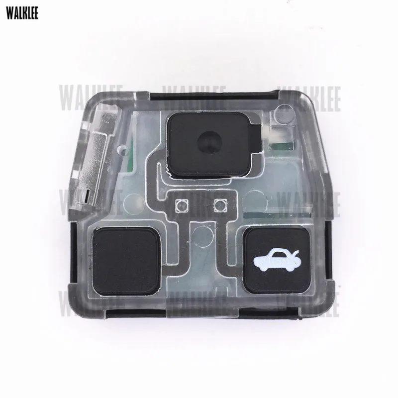 WALKLEE 3 Buttons Remote Key Sit for Toyota Camry Prado Corolla 4C Chip or 4D67 Chip TOY43 Blade