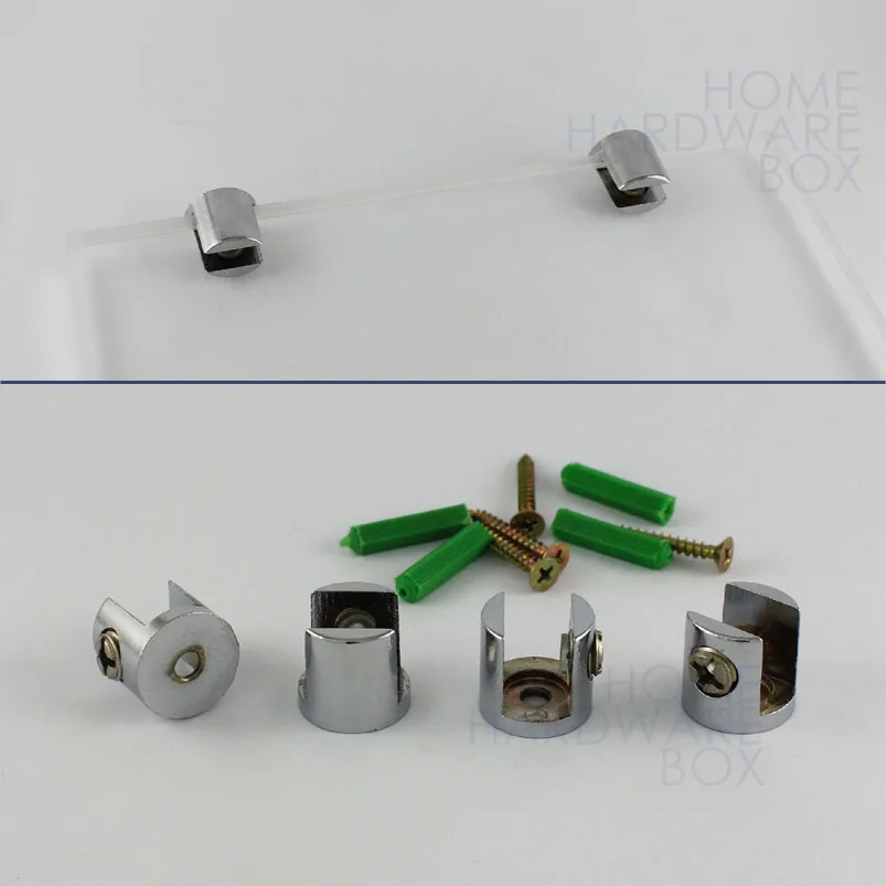 10 12mm glass shelf clamp holder clip zinc alloy bracket wall mount