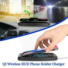 Qi Wireless Charger 5W/10W Navigation Car HUD Haed Display Board Charging Pad Phone Stand for iPhone for Samsung huawei