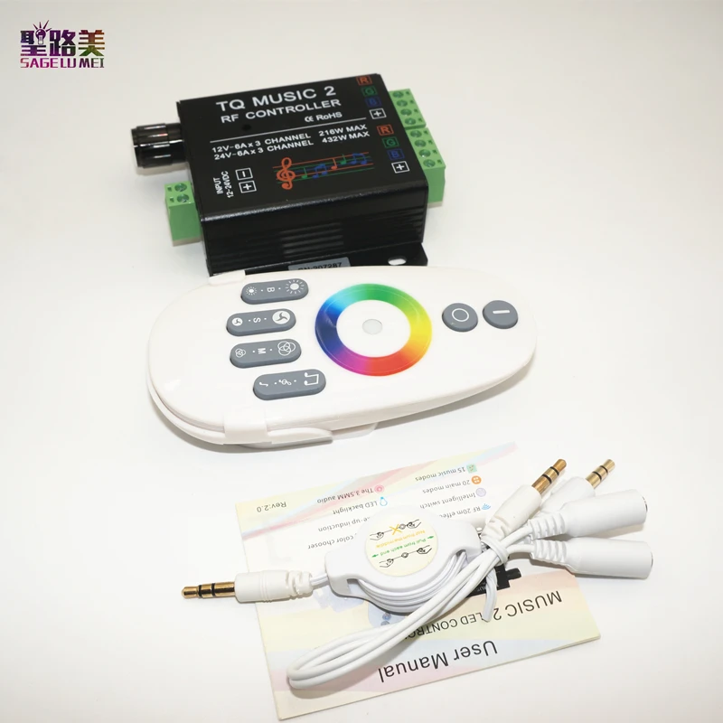 

Music2 Controller Led RGB Music Controller RF Remote Intelligent Sonic Sensitivity Led Backlight Remote For SMD 5050 LED Light