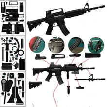 1:1 M4A1 Assault Rifle 3D DIY Paper Model Gun Handmade Cosplay Prop Toys Collection Gift For Children gears of war 2 cavalry assault rifle chainsaw gun scale 1 1 paper model diy handmade toy