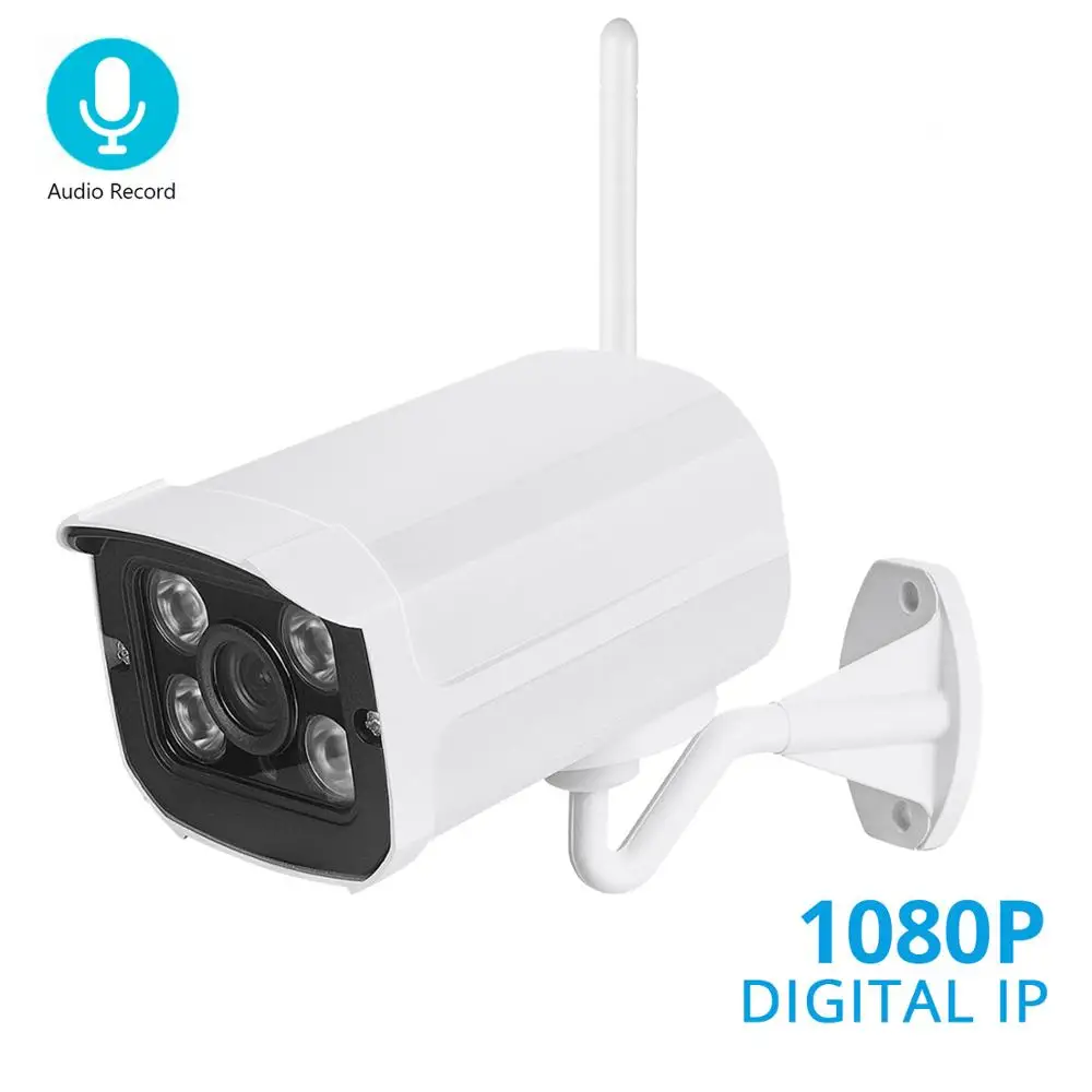 

BESDER 1080P Audio Record Wifi IP Camera Outdoor Wireless Monitor Bullet Camera IP66 Waterproof Max 128G SD Card CamHi